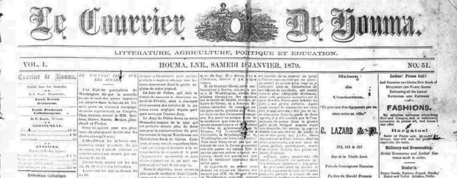 Une du journal le Courrier de Houma du 18 janvier 1879
