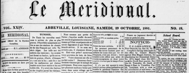 Une du journal le Méridional datée du 29 octobre 1881